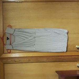 Massimo S sleeveless striped scoop neck wrap front dress